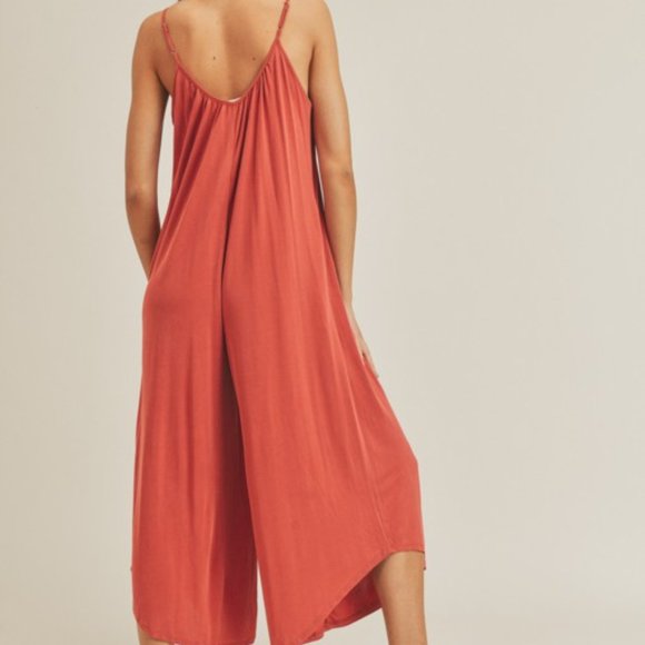 ⚡FINAL SALE! Spice Rust Oversized Knit Jumpsuit - Picture 9 of 9